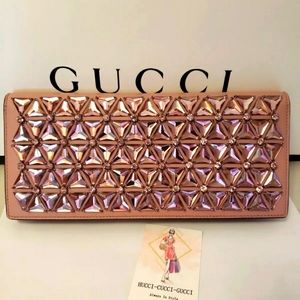 Gucci Pink SWAROVSKI Crystal and Leather Clutch bag STUNNING ! NWT